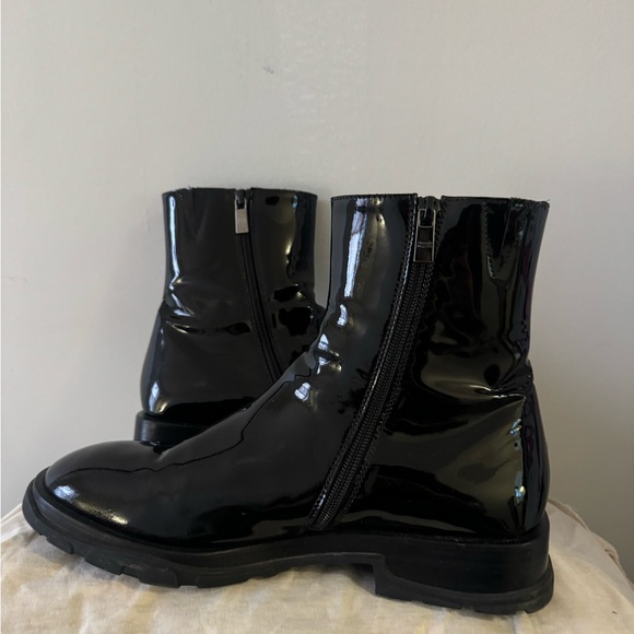 Alexander Wang Patent Leather Zip Ankle Boots